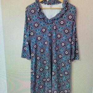 Patterned Blue Women's Top